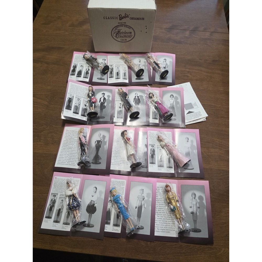 Ashton-Drake Classic Barbie Heirloom Ornaments Club Set of 12 Vintage 1995